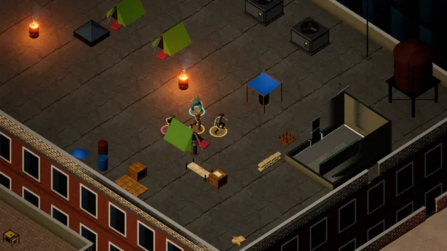 The rooftop camp by day