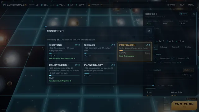 The research screen